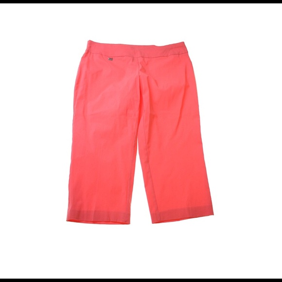 Alfani Plus tummy control capri pants coral New! - Picture 2 of 5